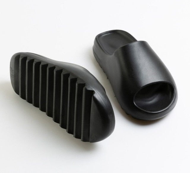 JIANBUDAN Indoor comfortable soft slippers Men women Non-slip bathroom home shoes Flat EVA Thick sole Slides Women's sandals