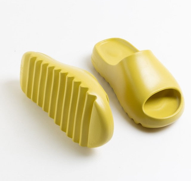 JIANBUDAN Indoor comfortable soft slippers Men women Non-slip bathroom home shoes Flat EVA Thick sole Slides Women's sandals