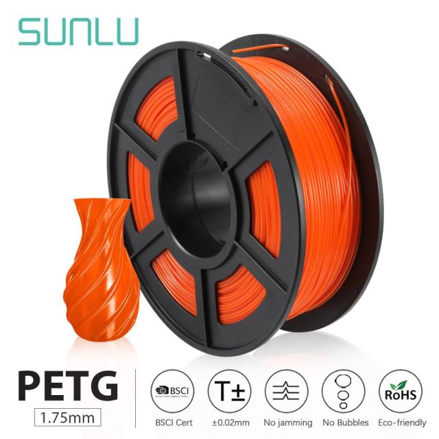 SUNLU PETG 3D Printer Filament 1.75mm Dooling Gift Material Hot Sale Black Color PETG 3D Filament Consumables 1KG/2.2LBS