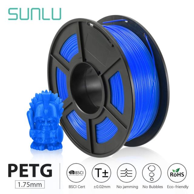 SUNLU PETG 3D Printer Filament 1.75mm Dooling Gift Material Hot Sale Black Color PETG 3D Filament Consumables 1KG/2.2LBS