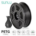SUNLU PETG 3D Printer Filament 1.75mm Dooling Gift Material Hot Sale Black Color PETG 3D Filament Consumables 1KG/2.2LBS