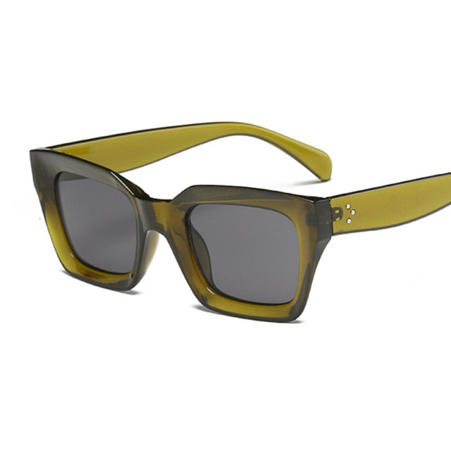 New Fashion Women Luxury Brand Square Sunglasses Ladies Vintage Oversized Sun Glasses Female Big Frame Uv400 Shades Black