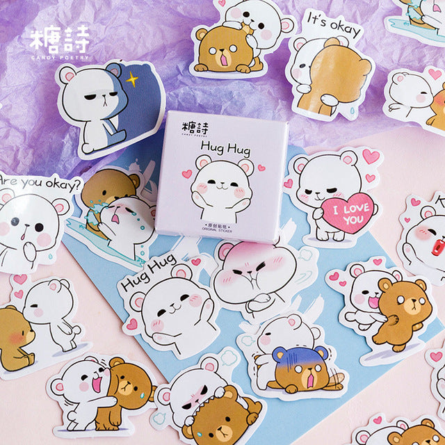 45 pcs/Box Various Stickers Pack Kawaii Planner Journal Scrapbooking Stickers Stationery School Supplies
