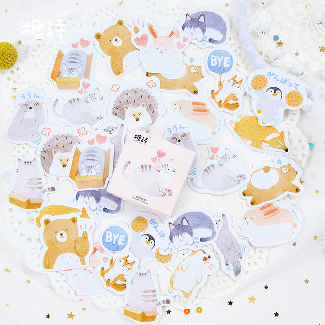 45 pcs/Box Various Stickers Pack Kawaii Planner Journal Scrapbooking Stickers Stationery School Supplies