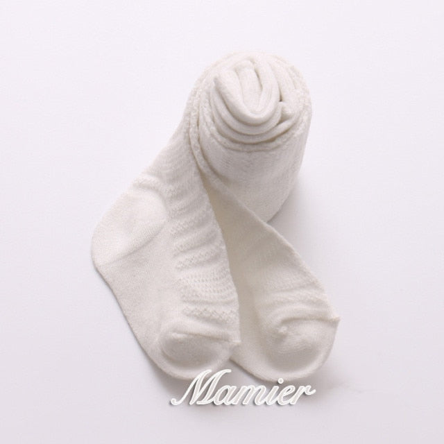 YWHUANSEN 0-6 Yrs Spring Summer Autumn Cute Baby Girls Mesh Cable Knit Tights Cotton Breathable Pantyhose For Toddler Girls Sale