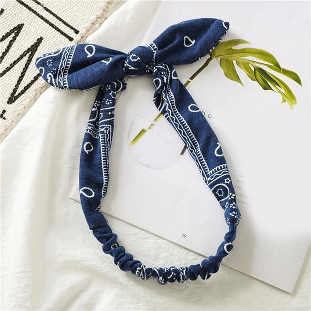 Women Sweet Hair Bands Print Headbands Retro Hair Accessories Cross Turban Bandage Bandanas Hairband Headwrap Summer Headwear