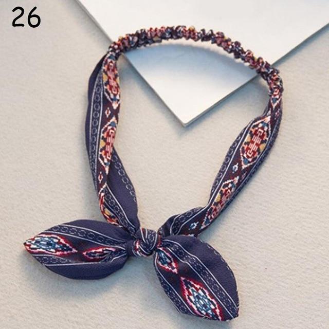 Women Sweet Hair Bands Print Headbands Retro Hair Accessories Cross Turban Bandage Bandanas Hairband Headwrap Summer Headwear
