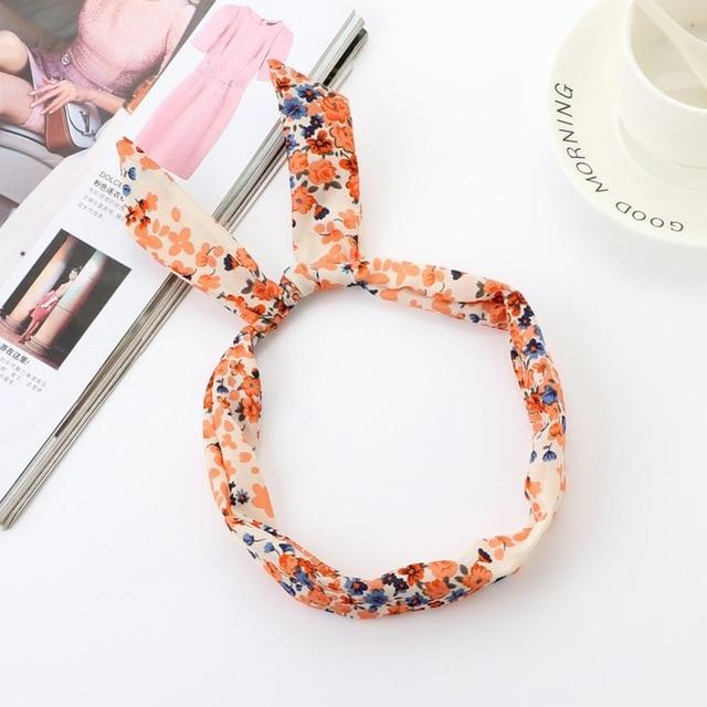 Women Sweet Hair Bands Print Headbands Retro Hair Accessories Cross Turban Bandage Bandanas Hairband Headwrap Summer Headwear