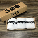 3 Pairs/Box Fashion Stock Crew Male Tide Street Europe Hip Hop Match 500 Tidal Youth Socks Men and Women Personality Socks