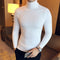 2019 Korean Slim Solid Color Turtleneck Sweater Mens Winter Long Sleeve Warm Knit Sweater Classic Solid Casual Bottoming Shirt