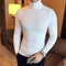 2019 Korean Slim Solid Color Turtleneck Sweater Mens Winter Long Sleeve Warm Knit Sweater Classic Solid Casual Bottoming Shirt