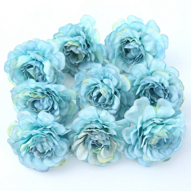 10pcs/lot Artificial Flowers 5CM Silk Rose Head For Wedding Party Home Garden Decorations DIY Craft  Wreath Christmas Flower