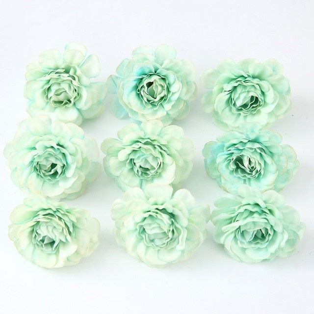 10pcs/lot Artificial Flowers 5CM Silk Rose Head For Wedding Party Home Garden Decorations DIY Craft  Wreath Christmas Flower