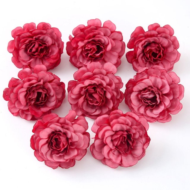 10pcs/lot Artificial Flowers 5CM Silk Rose Head For Wedding Party Home Garden Decorations DIY Craft  Wreath Christmas Flower
