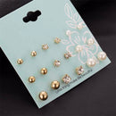 KISSWIFE 12Pairs/Set Simulated Pearl Earrings For Women Jewelry Bijoux Brincos Pendientes Mujer Fashion Stud Earrings