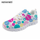 INSTANTARTS Spring Nurse Flat Shoes Women Cute Cartoon Nurses Printed Women's Sneakers Shoes Breath Mesh Flats Zapatos de Mujer