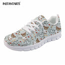 INSTANTARTS Spring Nurse Flat Shoes Women Cute Cartoon Nurses Printed Women's Sneakers Shoes Breath Mesh Flats Zapatos de Mujer