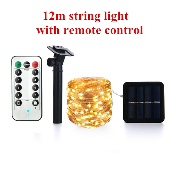 LED Outdoor Solar Lamp String Lights 100/200 LEDs Fairy Holiday Christmas Party Garland Solar Garden Waterproof 10m