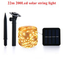 LED Outdoor Solar Lamp String Lights 100/200 LEDs Fairy Holiday Christmas Party Garland Solar Garden Waterproof 10m