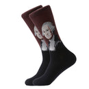 LETSBUY 1pair Combed Cotton Colorful Van Gogh Retro Oil Painting Men Socks cool casual Dress Funny party dress crew Socks