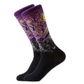 LETSBUY 1pair Combed Cotton Colorful Van Gogh Retro Oil Painting Men Socks cool casual Dress Funny party dress crew Socks