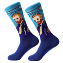 LETSBUY 1pair Combed Cotton Colorful Van Gogh Retro Oil Painting Men Socks cool casual Dress Funny party dress crew Socks
