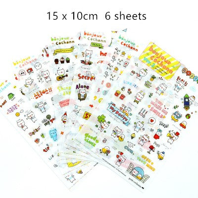 Cute Molang Rabbit Cartoon Animals Sticker Pvc Cartoon Stickers Diary Sticker Scrapbook Decoration Stationery Stickers