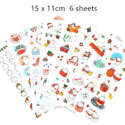 Cute Molang Rabbit Cartoon Animals Sticker Pvc Cartoon Stickers Diary Sticker Scrapbook Decoration Stationery Stickers