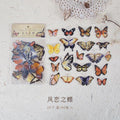 40pcs/pack Butterfly Stickers Diary Sealing Label Sticker Decal Travel Sticker Diy Scrapbooking Diary Planner Albums Decoration