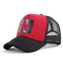 Geebro Fashion Five Star Pattern Baseball Cap Women Outdoor Baseball Hat Breathable Men Women Summer Mesh Caps Snapback Gorras