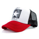 Geebro Fashion Five Star Pattern Baseball Cap Women Outdoor Baseball Hat Breathable Men Women Summer Mesh Caps Snapback Gorras