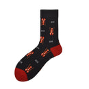 Novelty Skateboard Avocado Flamingo Cartoon Streetwear Kawaii Short Cotton Socks Happy Women Men Winter Warm Funny Cute Socks