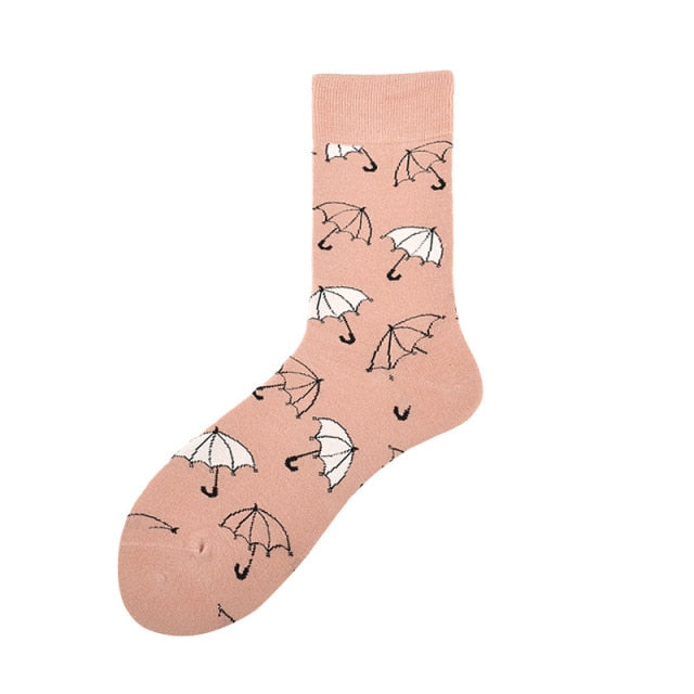 Novelty Skateboard Avocado Flamingo Cartoon Streetwear Kawaii Short Cotton Socks Happy Women Men Winter Warm Funny Cute Socks