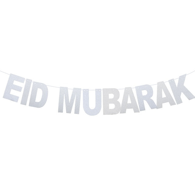 Eid Mubarak Banner Balloons Ramadan Kareem Decoration Ramadan Mubarak Muslim Islamic Festival Party DIY Decorations