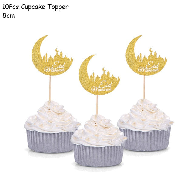 Eid Mubarak Banner Balloons Ramadan Kareem Decoration Ramadan Mubarak Muslim Islamic Festival Party DIY Decorations