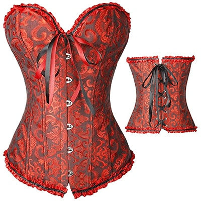 X Sexy Women steampunk clothing gothic Plus Size Corsets Lace Up boned Overbust Bustier Waist Cincher Body shaper corselet S-6XL