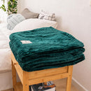 Bonenjoy Bed Blanket Green Color Soft Flannel Blanket Single Queen King Warm Plaids for Beds mantas de cama Thow Blankets