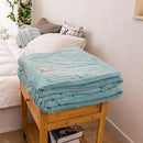 Bonenjoy Bed Blanket Green Color Soft Flannel Blanket Single Queen King Warm Plaids for Beds mantas de cama Thow Blankets