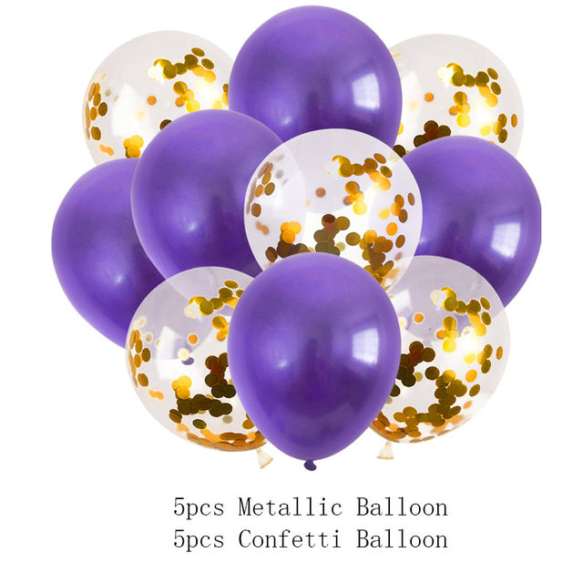 10/14pcs Metallic Balloons Heart Star Gold Confetti Balloon Birthday Party Decoration Kids Adult Air Balls globos Wedding Decor