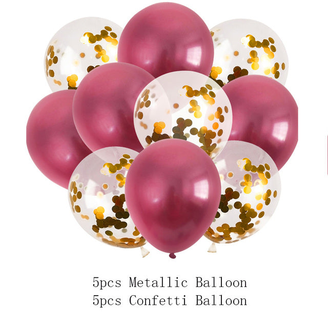 10/14pcs Metallic Balloons Heart Star Gold Confetti Balloon Birthday Party Decoration Kids Adult Air Balls globos Wedding Decor