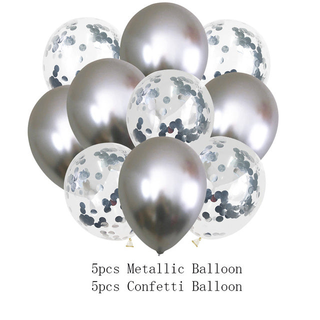 10/14pcs Metallic Balloons Heart Star Gold Confetti Balloon Birthday Party Decoration Kids Adult Air Balls globos Wedding Decor