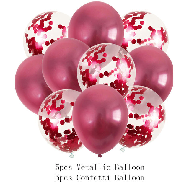 10/14pcs Metallic Balloons Heart Star Gold Confetti Balloon Birthday Party Decoration Kids Adult Air Balls globos Wedding Decor