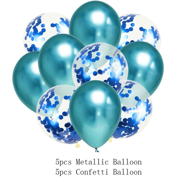 10/14pcs Metallic Balloons Heart Star Gold Confetti Balloon Birthday Party Decoration Kids Adult Air Balls globos Wedding Decor