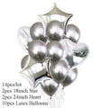 10/14pcs Metallic Balloons Heart Star Gold Confetti Balloon Birthday Party Decoration Kids Adult Air Balls globos Wedding Decor