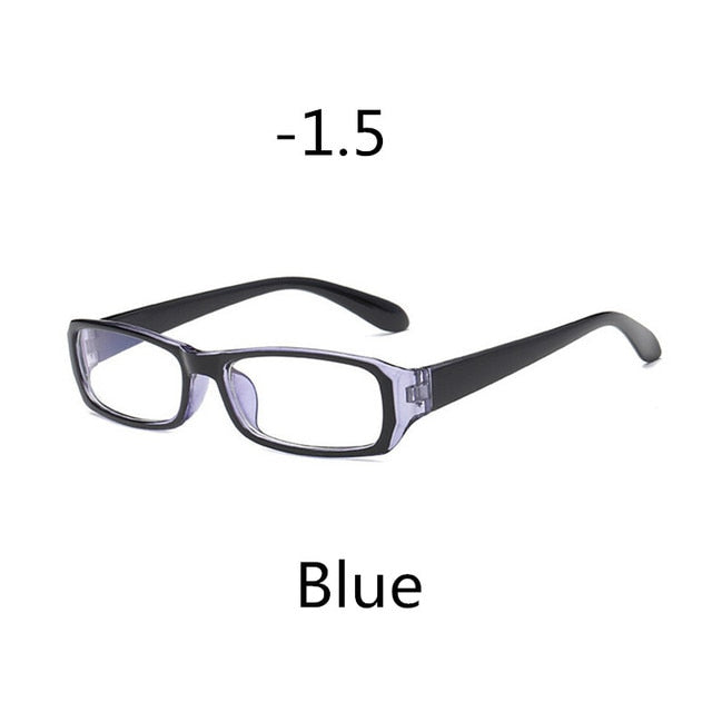 Elbru Anti-blue Light Square Myopia Glasses Women Men Finished Nearsighted Eyeglasses Diopter -1.0to -4.0 Unisex