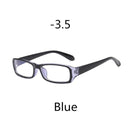 Elbru Anti-blue Light Square Myopia Glasses Women Men Finished Nearsighted Eyeglasses Diopter -1.0to -4.0 Unisex