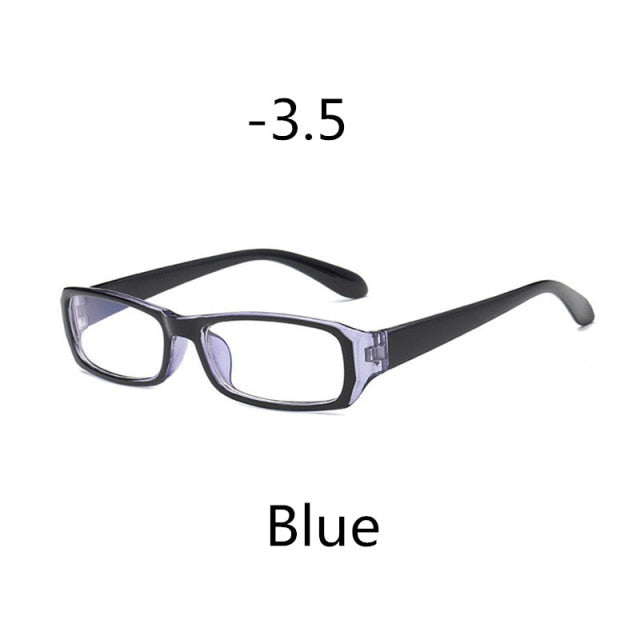 Elbru Anti-blue Light Square Myopia Glasses Women Men Finished Nearsighted Eyeglasses Diopter -1.0to -4.0 Unisex