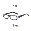 Elbru Anti-blue Light Square Myopia Glasses Women Men Finished Nearsighted Eyeglasses Diopter -1.0to -4.0 Unisex