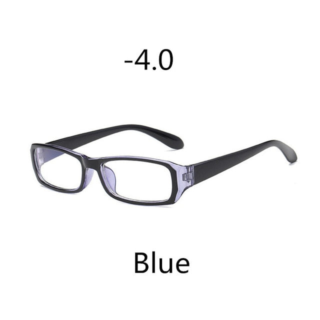 Elbru Anti-blue Light Square Myopia Glasses Women Men Finished Nearsighted Eyeglasses Diopter -1.0to -4.0 Unisex