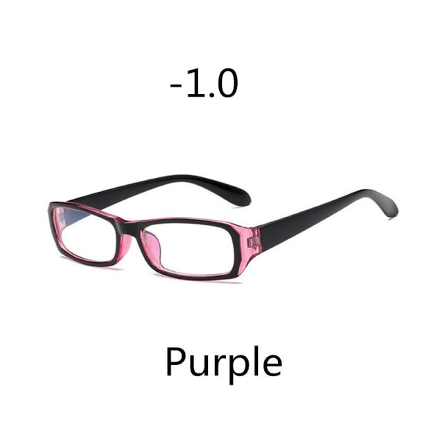Elbru Anti-blue Light Square Myopia Glasses Women Men Finished Nearsighted Eyeglasses Diopter -1.0to -4.0 Unisex